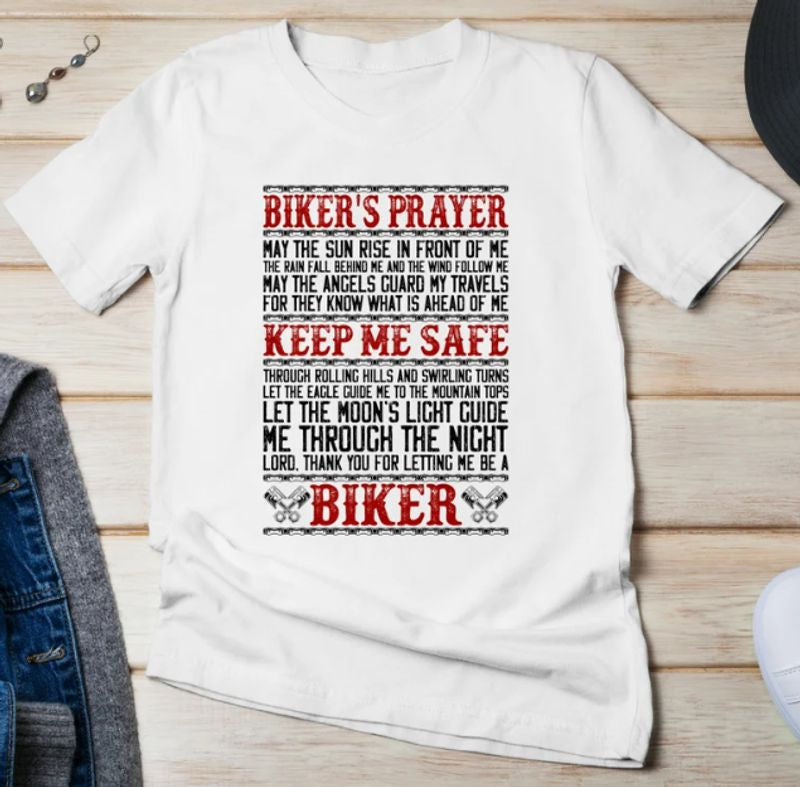 Bikergod Motorcycles Biker's Prayer T-shirt Design 2D Full Printed Sizes S - 5XL - NAFA218