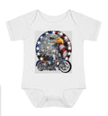 Bikergod Motorcycle Fourth of July Independence Day COTTON Baby Onesie Bodysuit NAXA71A