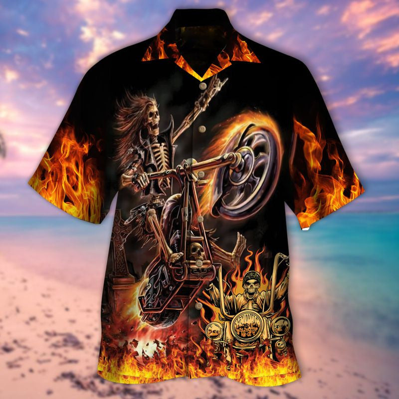 Bikergod Motorcycle SKULL BIKER Hawaii Shirt Design 3D Full Printed Sizes S - 5XL NASA62