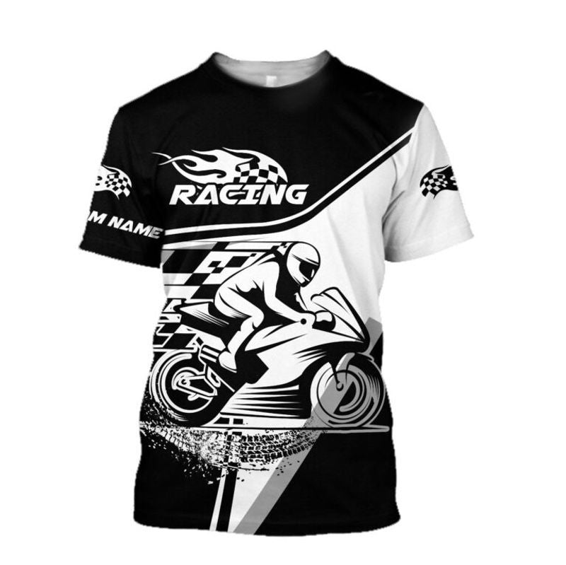 Bikergod Motorcycle Black Racing Custom Name T-shirt Design 3D Full Printed Sizes S - 5XL - NMQI129A