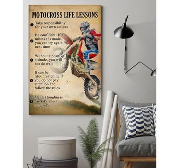 Bikergod Motorcycle Motocross Life Lessons Biker Poster NANA132