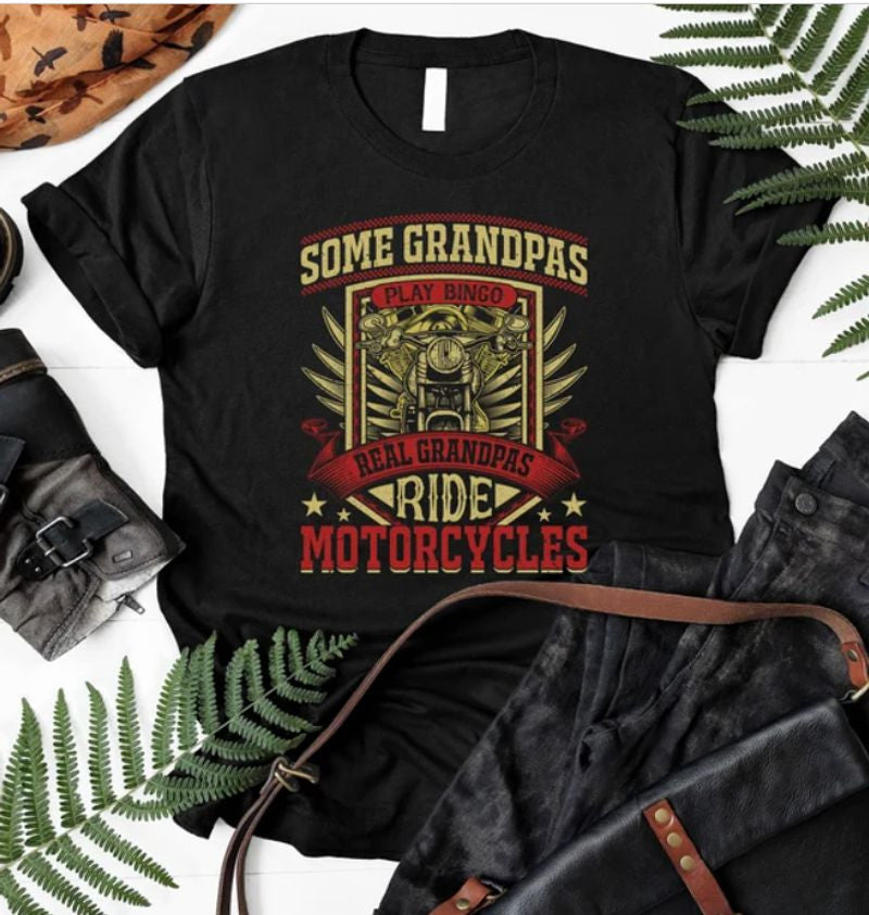 Bikergod Motorcycles Cool Grandpas Ride Motorcycles T-shirt Design 2D Full Printed Sizes S - 5XL - NAEA297