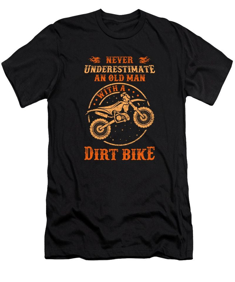 Bikergod Motorcycle Never Underestimate An Old Man With A Dirt Bike T-shirt Design 2D Full Printed Sizes S - 5XL - NAXA163