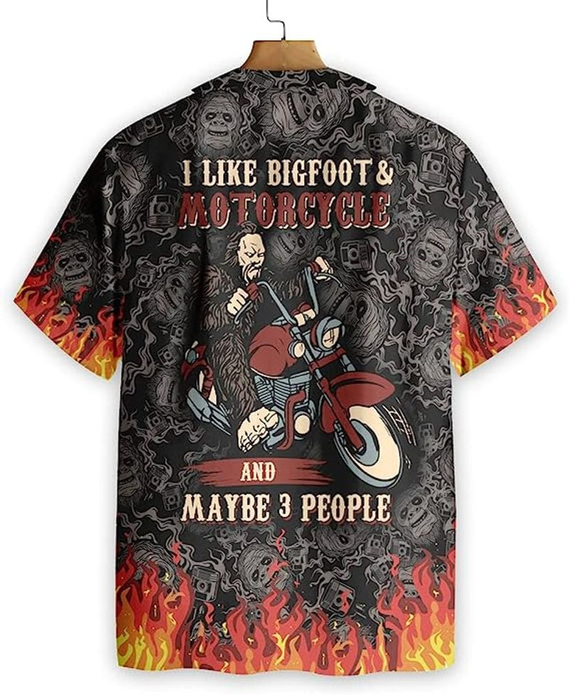 Bikergod Motorcycle I Like Bigfoot And Motorcycle Hawaii Shirt Design 3D Full Printed Sizes S - 5XL NASA478