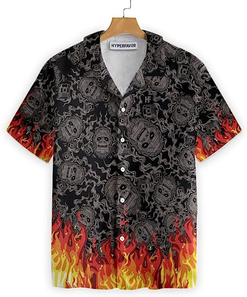 Bikergod Motorcycle I Like Bigfoot And Motorcycle Hawaii Shirt Design 3D Full Printed Sizes S - 5XL NASA478