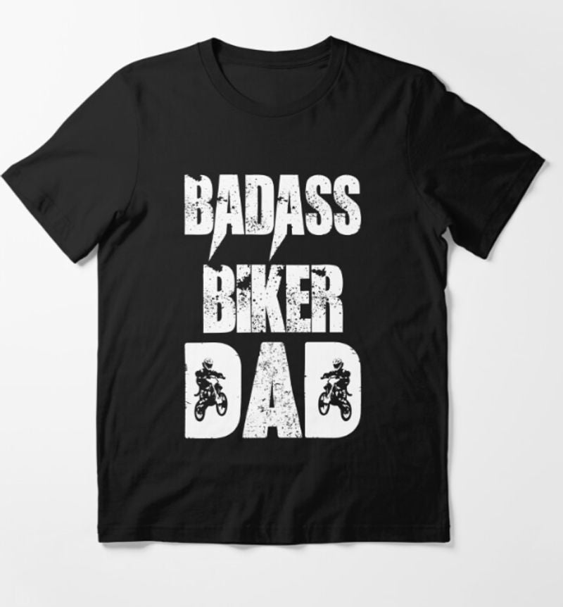 Bikergod Motorcycle Badass Biker Dad T-shirt Design 2D Full Printed Sizes S - 5XL - NAUA273