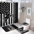 Bikergod Motorcycle American Flag Bathroom Decor Set NMBR16