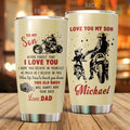 Bikergod Motorcycle Dad And Son Biker Gift For son From Dad Never Forget That I Love You Custom Name Stainless Steel 20 Oz Tumbler- NAIA21