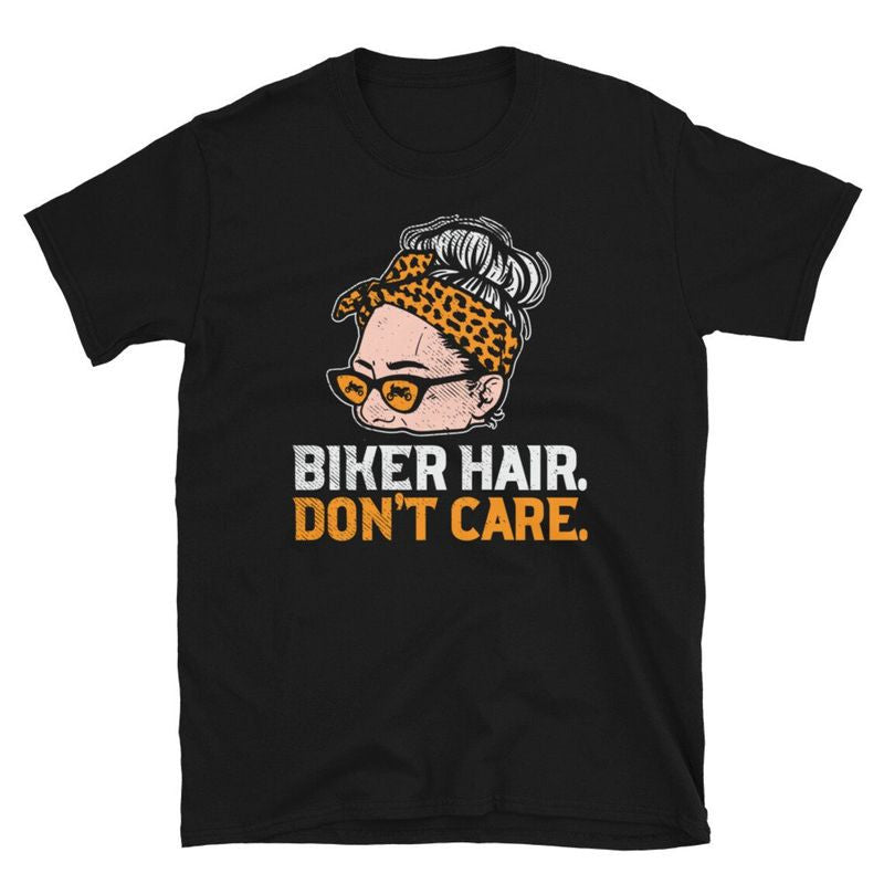 Bikergod Motorcycle Biker Hair Don't Care T-shirt Design 2D Full Printed Sizes S - 5XL - NAYA398