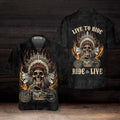 Bikergod Motorcycle Live To Ride Ride To Live Hawaii Shirt Design 3D Full Printed Sizes S - 5XL NASA487