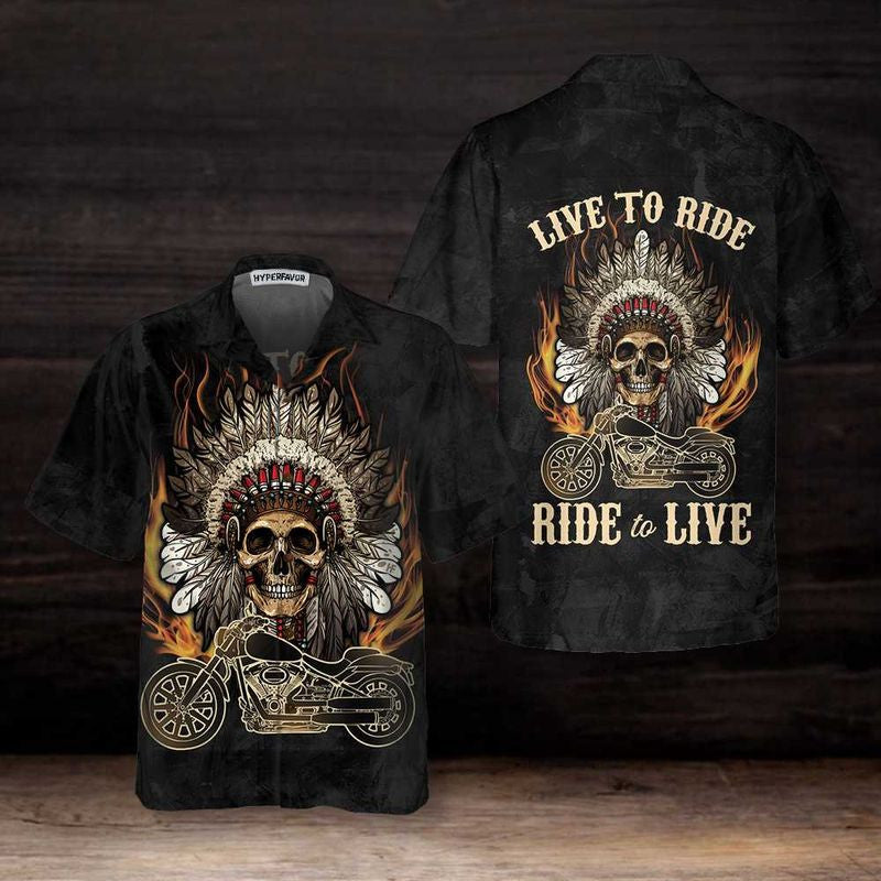 Bikergod Motorcycle Live To Ride Ride To Live Hawaii Shirt Design 3D Full Printed Sizes S - 5XL NASA487
