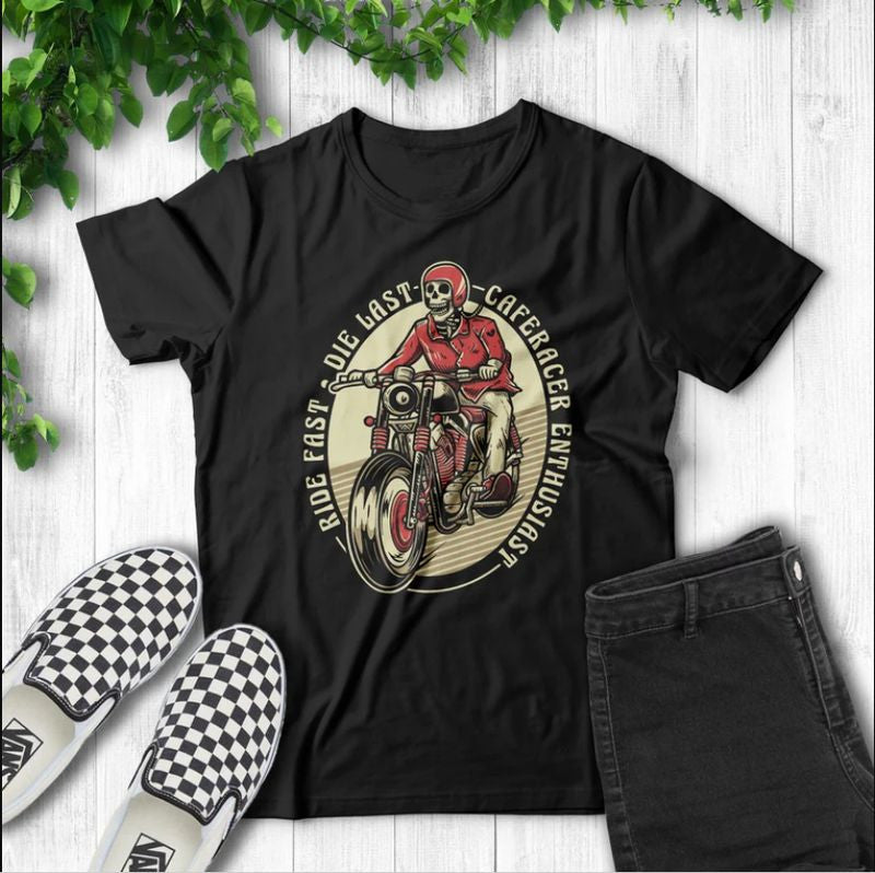 Bikergod Motorcycles Vintage Cafe Racer T-shirt Design 2D Full Printed Sizes S - 5XL - NAEA276