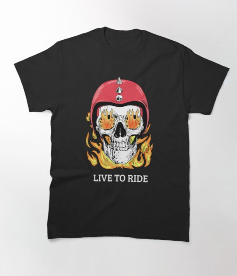 Bikergod Motorcycle Skull Biker Live to ride T-shirt Design 2D Full Printed Sizes S - 5XL - NAKA328