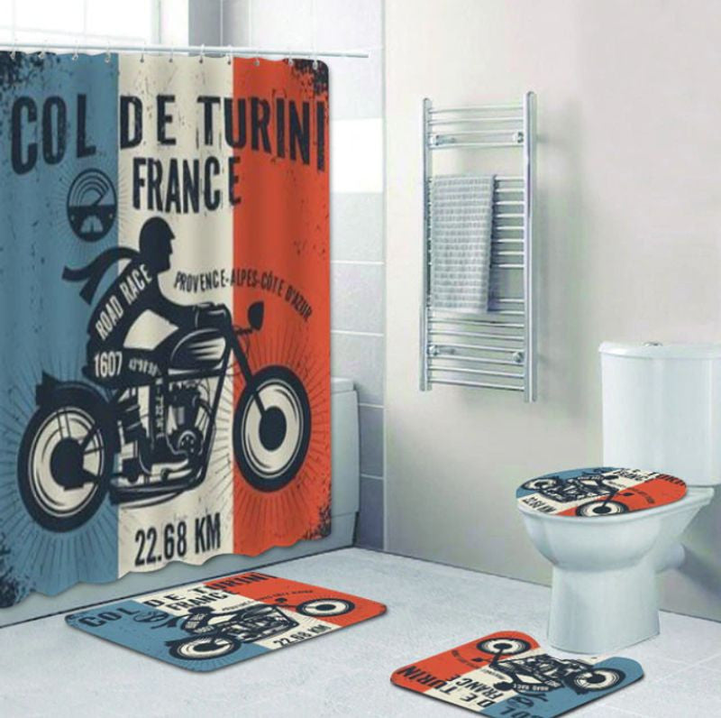 Bikergod Motorcycle Col De Tunini France Garage Bathroom Decor Set NMBR23