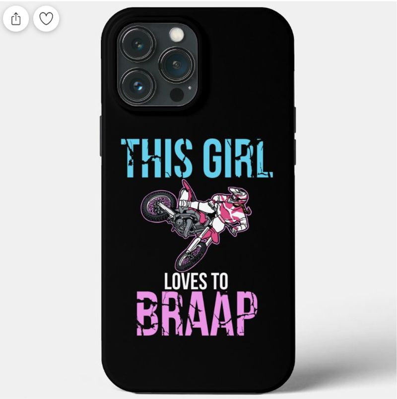 Bikergod Motorcycle Biker This Girl Loves To Braap Phone Case Cover NMPC001