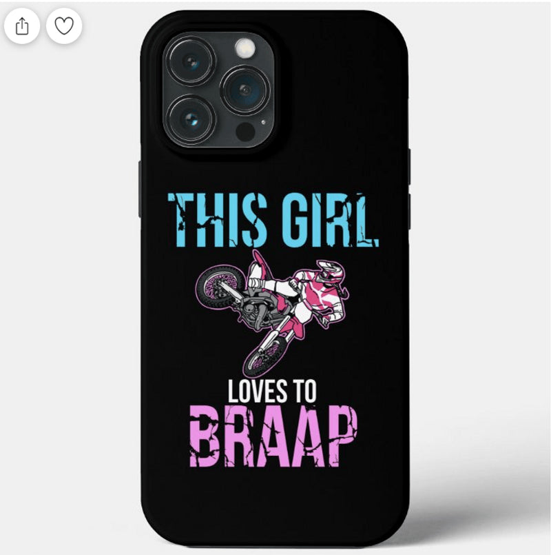 Bikergod Motorcycle Biker This Girl Loves To Braap Phone Case Cover NMPC001