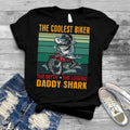 Bikergod Motorcycle The coolest biker Daddy Shark T-shirt Design 2D Full Printed Sizes S - 5XL - NARA511