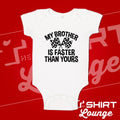 Bikergod Motorcycle My Brother Is Faster Than Yours COTTON Baby Onesie Bodysuit NAZA274
