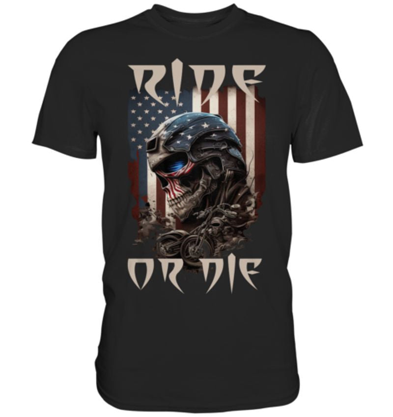 Bikergod Motorcycles Ride or die Skull T-shirt Design 2D Full Printed Sizes S - 5XL - NAFA261