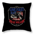 Bikergod Motorcycle Live Fast Be Wild Motocross USA Flag Pillow Case Design 3D Full Printed NAXA118