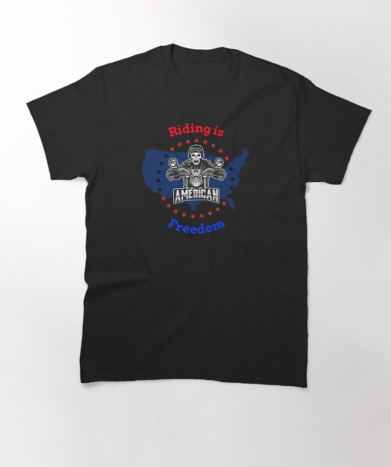 Bikergod Motorcycle Riding is Freedom T-shirt Design 2D Full Printed Sizes S - 5XL - NAPA587