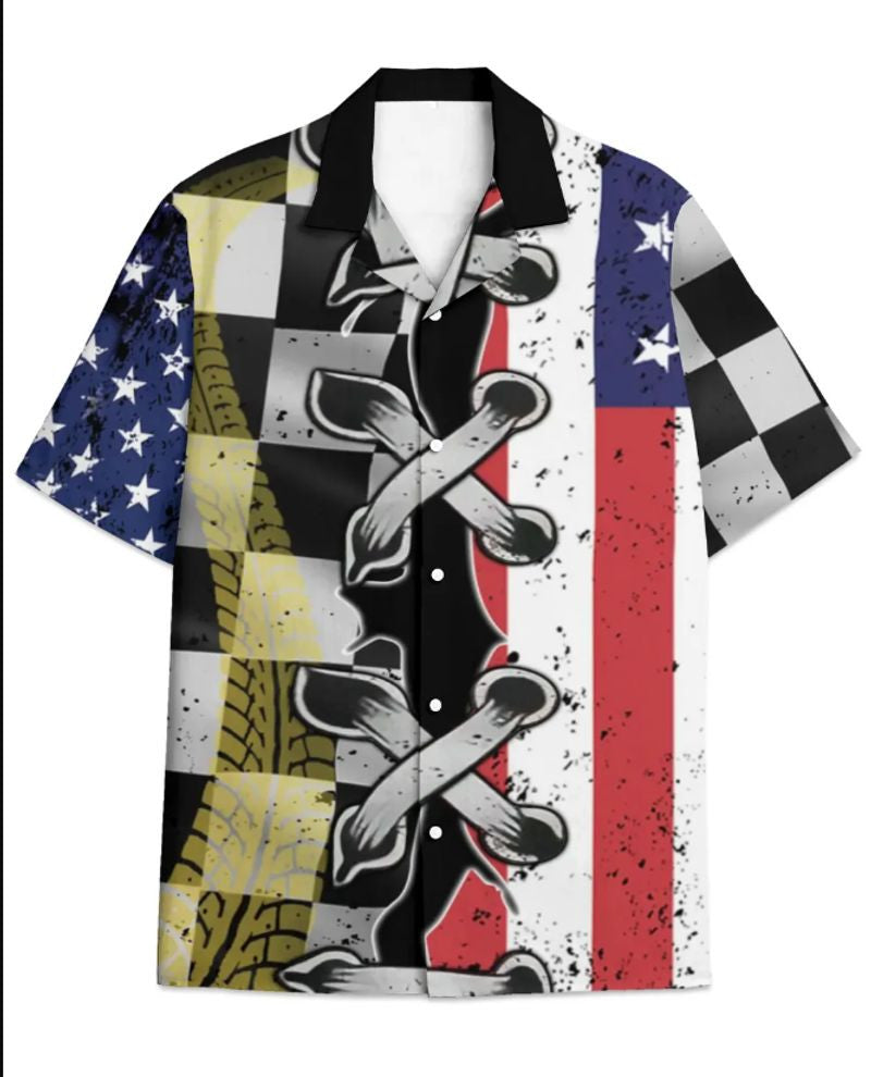 Bikergod Motorcycle American Flag Dirt Bike Hawaii Shirt Design 3D Full Printed Sizes S - 5XL NASA525
