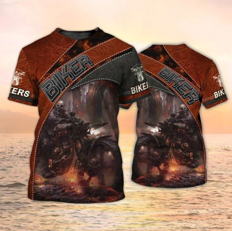 Bikergod Motorcycle Skull Biker T-shirt Design 3D Full Printed Sizes S - 5XL - NASA460