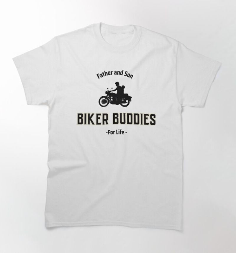 Bikergod Motorcycle Father and Son Biker Buddies For Life T-shirt Design 2D Full Printed Sizes S - 5XL - NAZA246