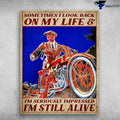 Bikergod Motorcycle Sometimes I Look Back On My Life Vintage Poster NAIA120