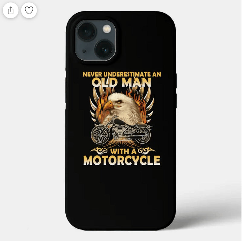Bikergod Motorcycle Biker Never Underestimate An Old Man With A Motorcycle Phone Case Cover NMPC009