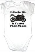 Bikergod Motorcycle My Daddys Bike Is Faster Than Yours COTTON Baby Onesie Bodysuit NAIA66