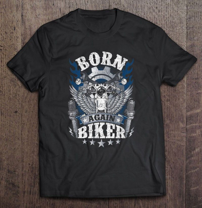 Bikergod Motorcycle Born Again Biker T-shirt Design 2D Full Printed Sizes S - 5XL - NAIA278