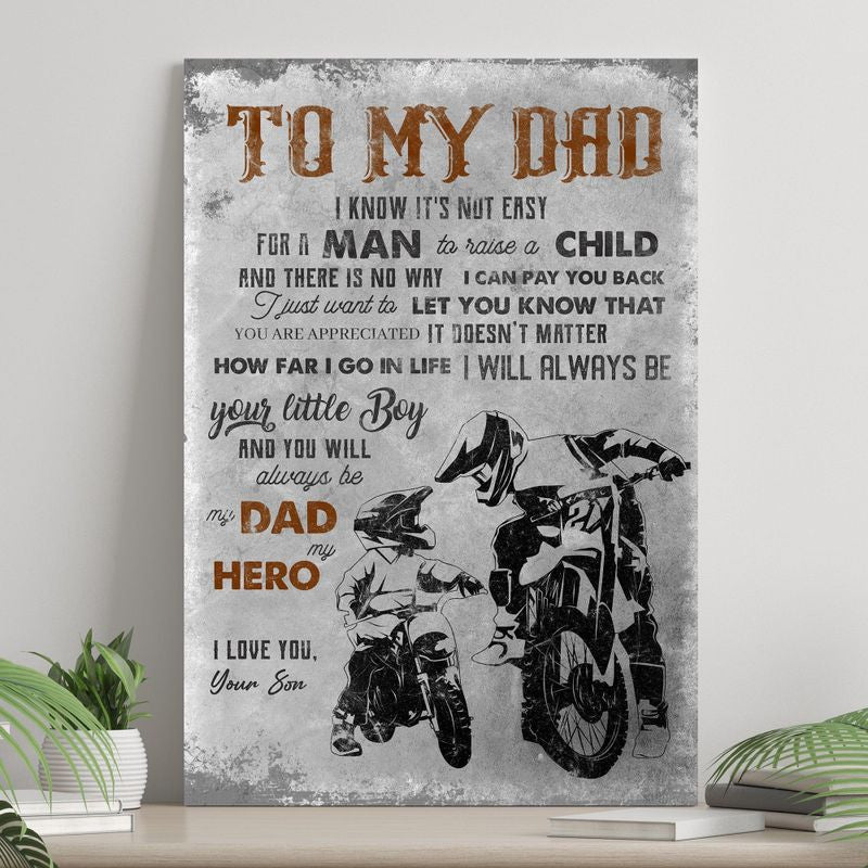 Bikergod Motorcycle To My Dad Gift From Son With Motorcycle Father's Day Poster NANA181