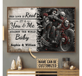 Bikergod Motorcycle This Love Is Real Motorcycle Couple Custom Names Poster NANA99