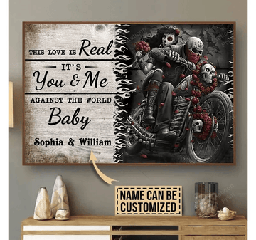 Bikergod Motorcycle This Love Is Real Motorcycle Couple Custom Names Poster NANA99