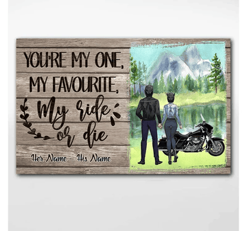 Bikergod Motorcycle You Are My One Motorycle Couple Custom Names Poster NANA146