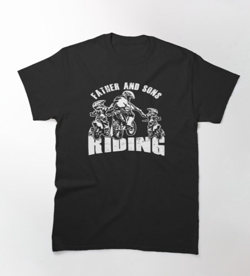 Bikergod Motorcycle father and sons riding T-shirt Design 2D Full Printed Sizes S - 5XL - NAZA233