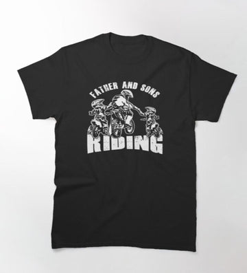 Bikergod Motorcycle father and sons riding T-shirt Design 2D Full Printed Sizes S - 5XL - NAZA233