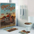Bikergod Motorcycle Born To Be Wild Bathroom Decor Set NMBR02