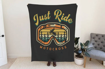 Bikergod Motorcycle Just Ride Motocross Vintage Blanket NASA432