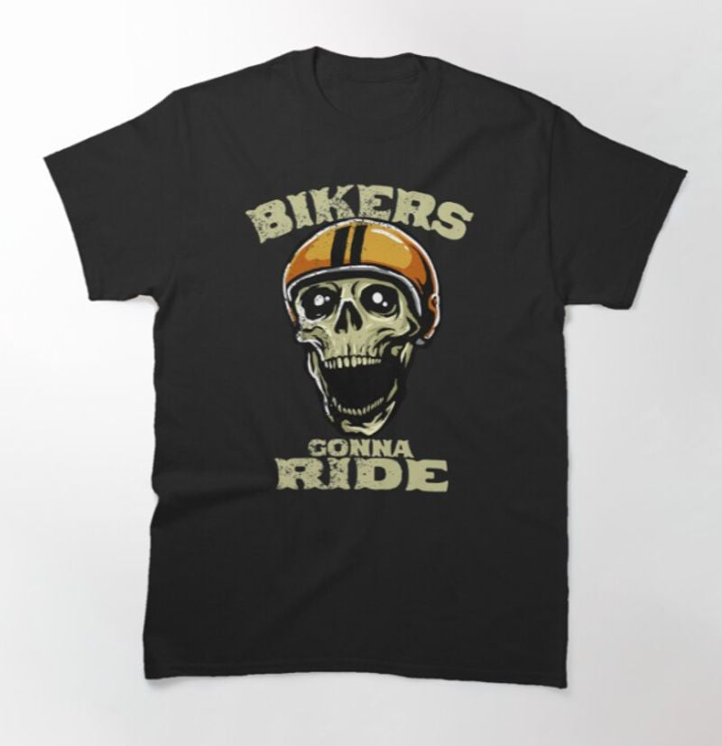 Bikergod Motorcycle Old Skull Bikers Gonna Ride T-shirt Design 2D Full Printed Sizes S - 5XL - NAHA415