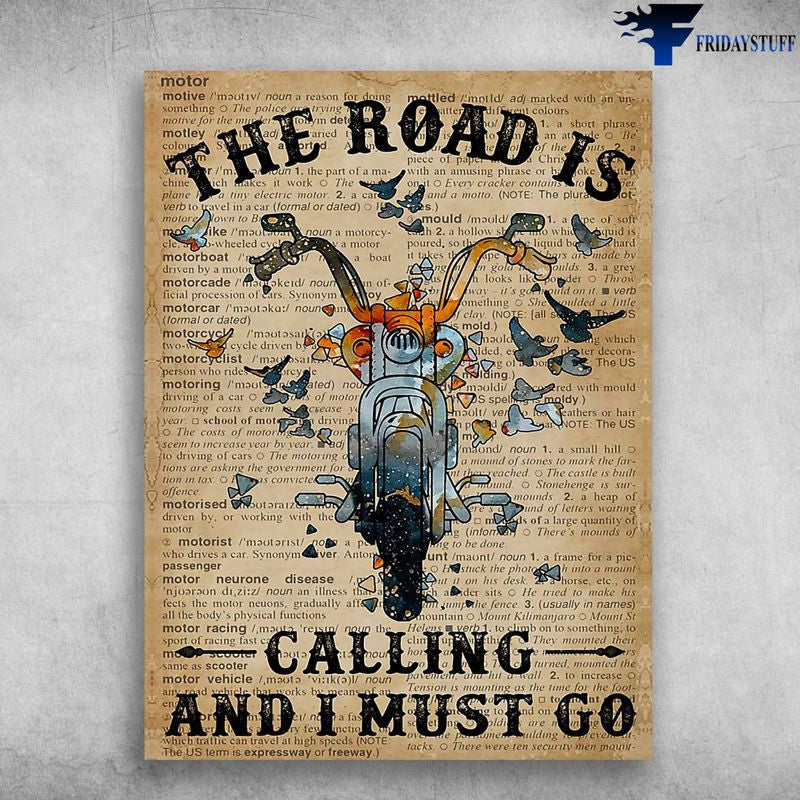 Bikergod Motorcycle The Road Is Calling, And I Must Go Vintage Poster NAIA133