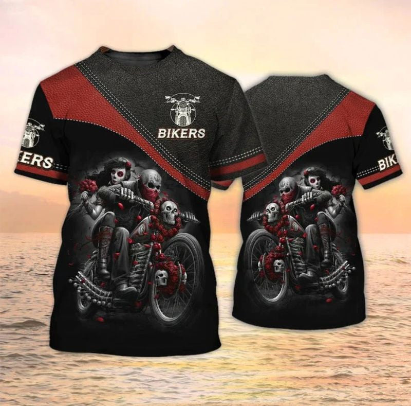 Bikergod Motorcycle Couple Biker T-shirt Design 3D Full Printed Sizes S - 5XL - NASA456