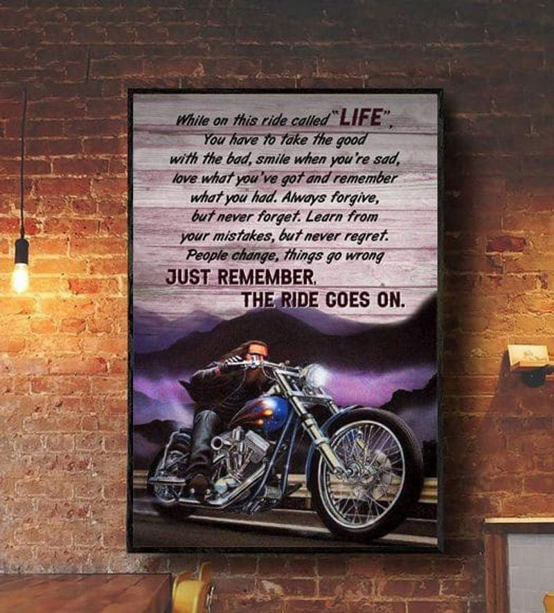Bikergod Motorcycle While On This Ride Called Life Poster NAIA137