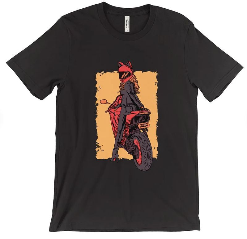 Bikergod Motorcycles biker girl T-shirt Design 2D Full Printed Sizes S - 5XL - NAFA300