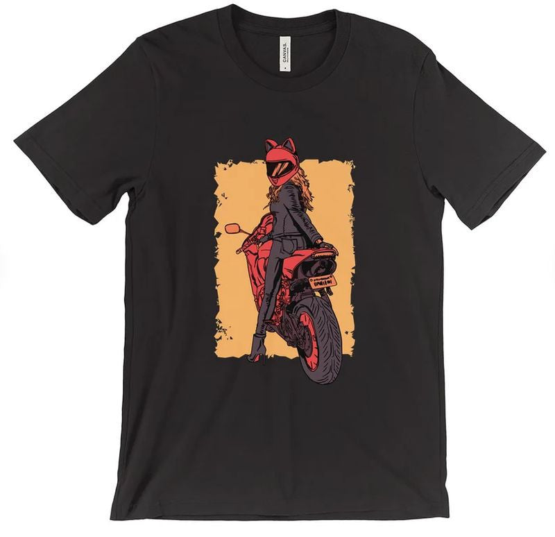 Bikergod Motorcycles biker girl T-shirt Design 2D Full Printed Sizes S - 5XL - NAFA300