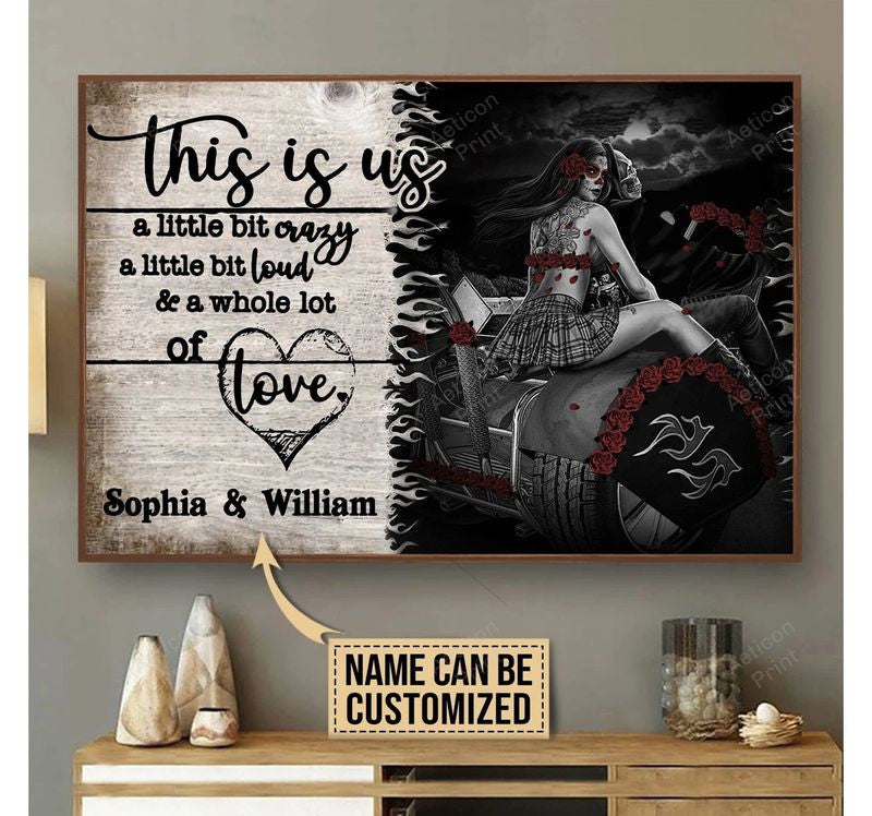 Bikergod Motorcycle This Is Us Motorcycle Couple Custom Names Poster NANA113