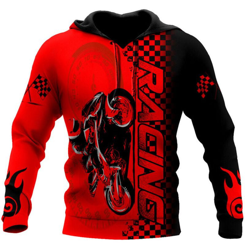 Bikergod Motorcycle Red Racing Hoodie Design 3D Full Printed Sizes S - 5XL - NMQI128D