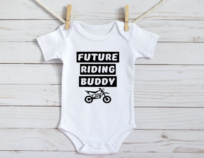 Bikergod Motorcycle Future Riding Buddy COTTON Baby Onesie Bodysuit NAVA352
