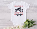 Bikergod Motorcycle I'd Rather Be Riding with Grandpa COTTON Baby Onesie Bodysuit NAYA421